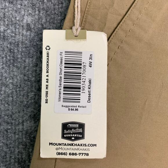 NWT Mountain Khakis Sandbar Classic Fit Shorts Women’s Size 4 Desert Khaki‎ - Picture 7 of 10